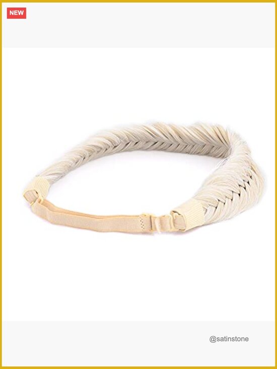 Wide Fishtail 2 Strands Synthetic Hair Braided Headband Chunky Plaited Braids main image 5